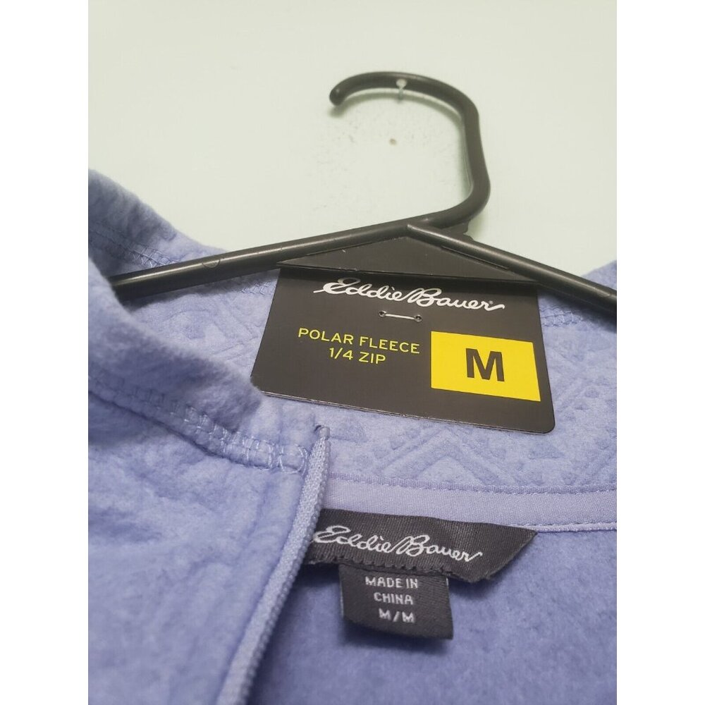 Eddie Bauer Womens M Sweatshirt Polar Fleece 1/4 Zip Lgt Blue Activewear NWT - Picture 5 of 7